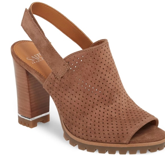 - Franco Sarto Analise Suede Lugg bottom Slingback sandals size 10M - Picture 1 of 7